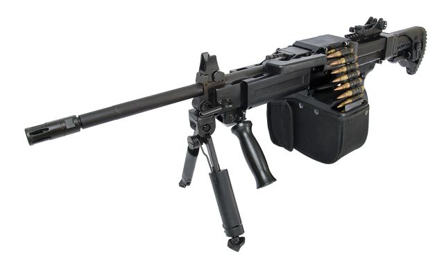The New Israeli Weapon Industries (IWI) NEGEV NG7 7.62mm caliber LMG Light Machine Gun with semi-automatic mode.