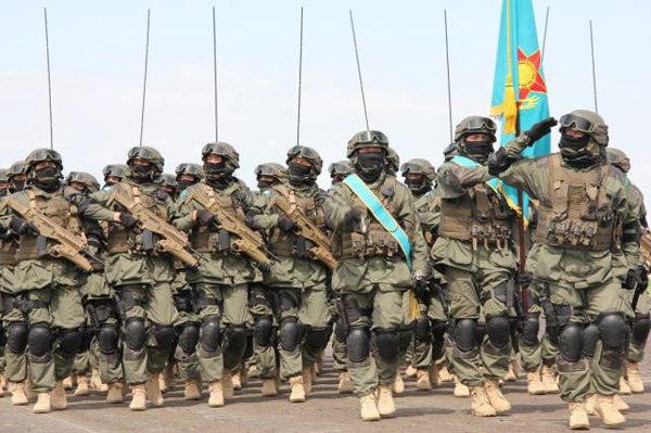Kazakh army on parade