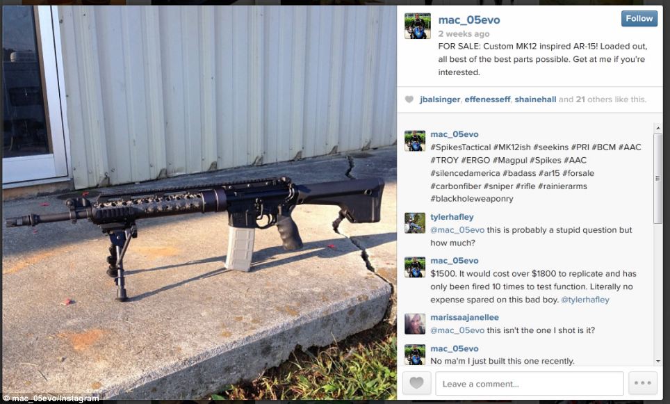 Примеры оружия продающегося на Instagram