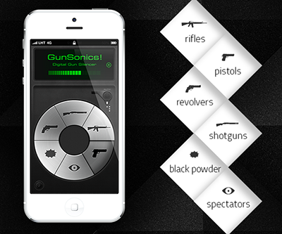 GunSonics! Електронна система захисту органів слуху для iPhone App