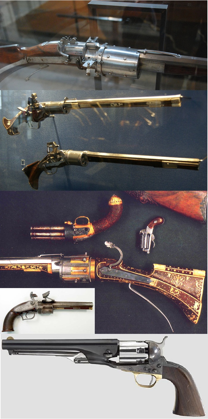 Револьверы XVI-XIX вв - от фитильного до серийного капсюльного.