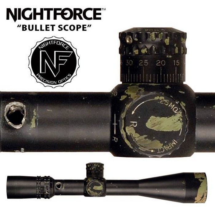 Прострелений приціл фірми Nightforce