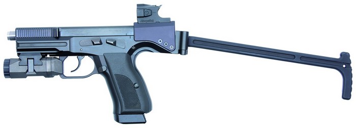 Пистолет-карабин B&T “USW” с разложенным интегрированным прикладом.