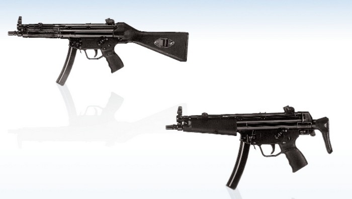 15. Клони MP5 виробництва грецької компанії Hellenic Defence Systems. Незважаючи на те, що назви моделей повністю відповідають німецьким пістолетам-кулеметам, грецькі клони використовують автоматику вільного затвора