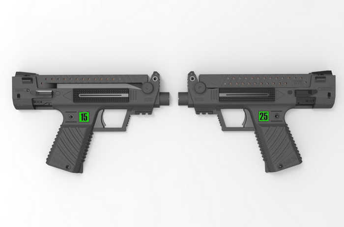 Модели под кодовым названием SMG 15 и SMG 25 будут соизмеримы с современными полноразмерными пистолетами.