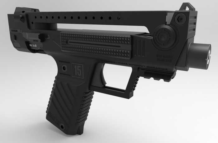 Креслення амбітного пістолета від Tecnostudio Engineering.