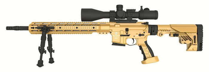 Базова модель гвинтівки AR15 DMR зі звичайним 18-дюймовим стволом.