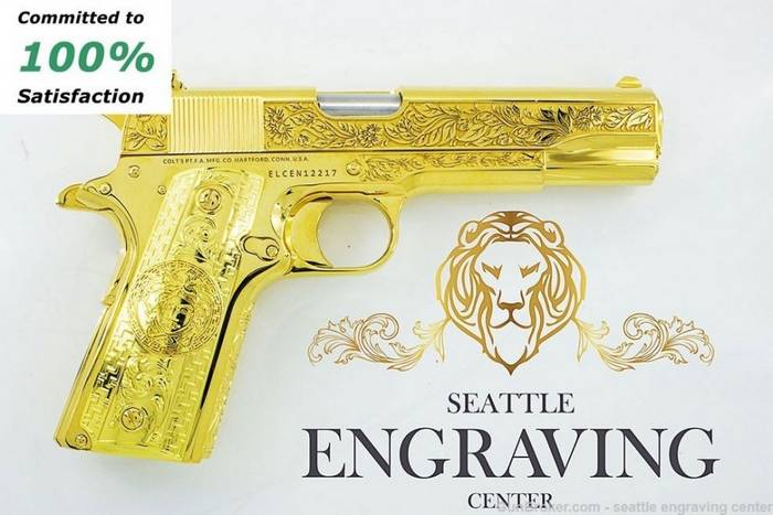 Золотий Colt M1911 від Seattle Engraving Center