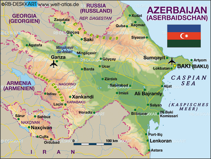 Мапа Азербайджану