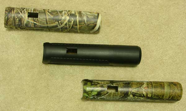 Mix and match: Flex fore-ends are available in Realtree Advantage Max, matte black and Mossy Oak Break-Up Infinity camo.