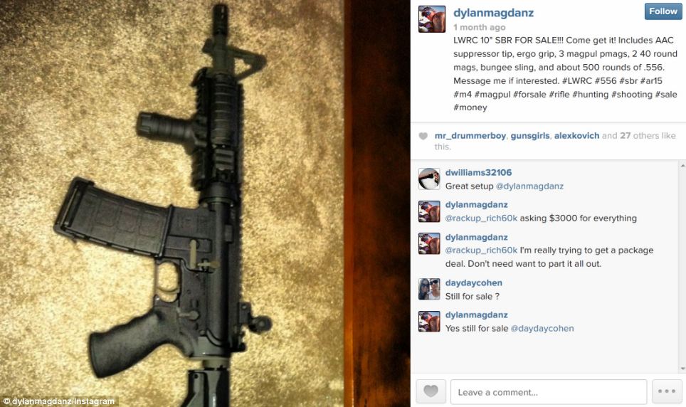 Примеры оружия продающегося на Instagram