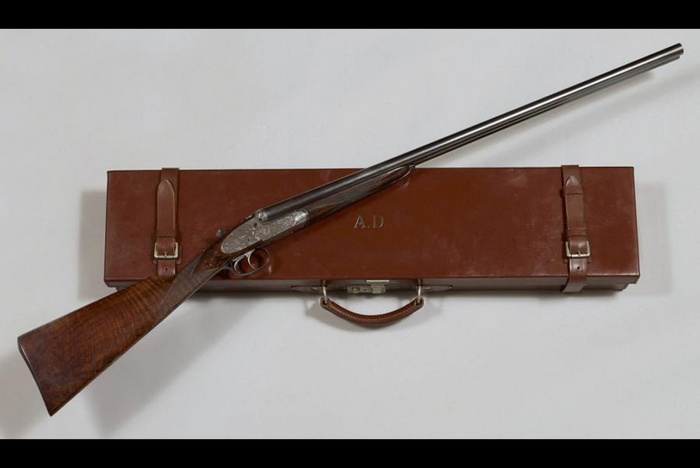  Рушниця Platines Purdey, 16 калібр, з ініціалами AD (Alain Delon)