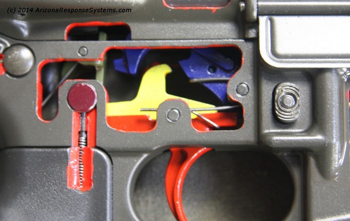 close up of the trigger group