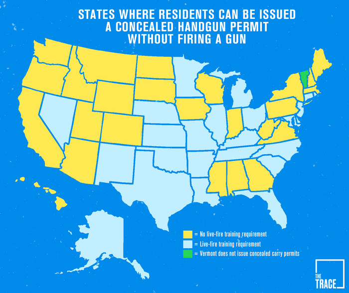 Штаты, в которых граждане могут скрыто носить оружие без лицензии