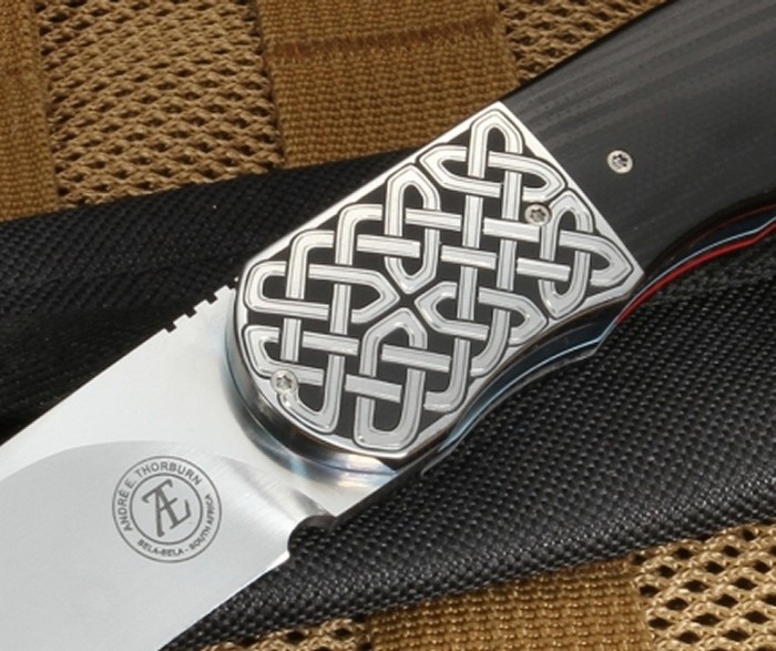 Andre Thorburn Celtic Knot Engraved Folding Knife
