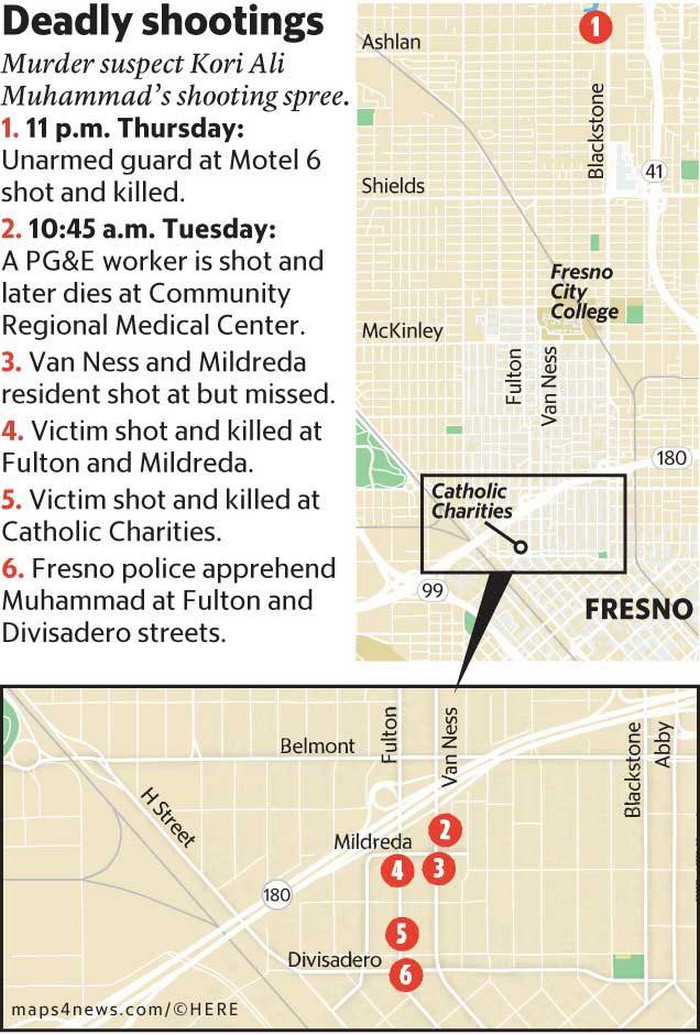3 killed, 2 injured in Fresno shooting spree