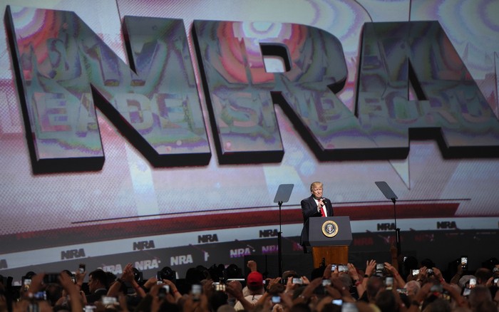 President Trump speaks to the National Rifle Association in Atlanta