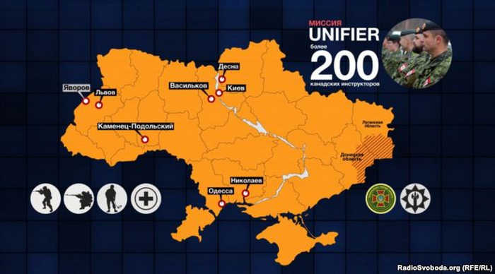 В Україні у складі місії UNIFIER одночасно працюють понад двісті канадських інструкторів