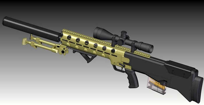 Винтовка 338 SKW – редкий образец самозарядного оружия калибра .338, сочетающий в себе свойства снайперского и штурмового оружия.