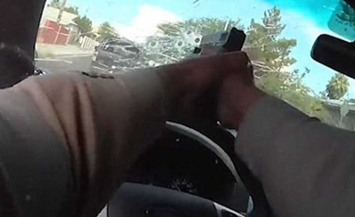 Officer Shooting at Suspect Through Windshield