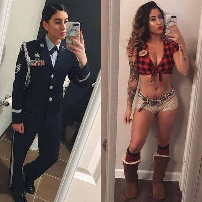 Дівчата в уніформі і без неї