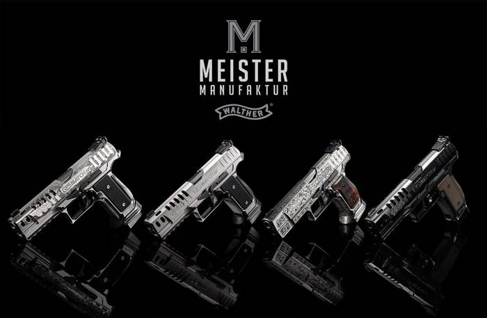 Чотири моделі пістолетів Q5 Match SF – Patriot, Black Tie, Arabesque та Black Diamond.