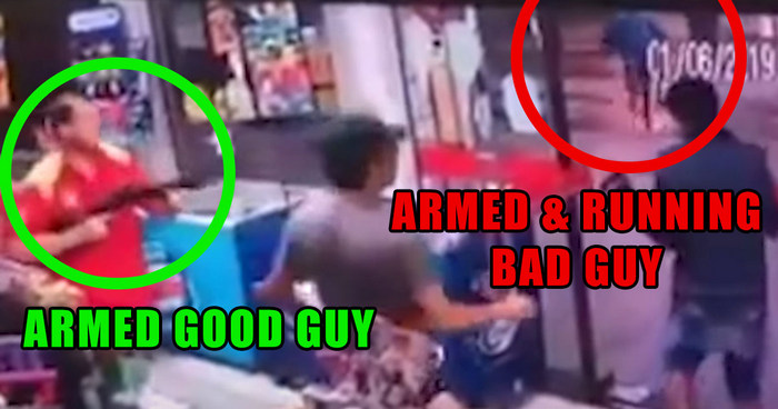 Озброєний злочинець злякався хорошого хлопця з рушницею