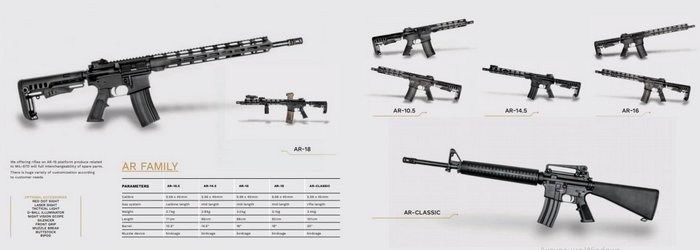 AR-15 в каталозі чеської компанії EXCALIBUR ARMY