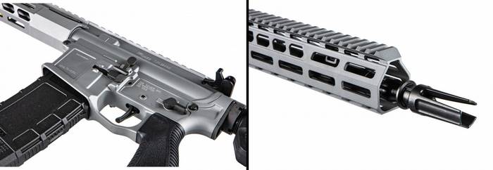 SIG Sauer M400 Switchblade відрізняється від інших моделей M400 органами керування, дульним пристроєм та ствольною накладкою.