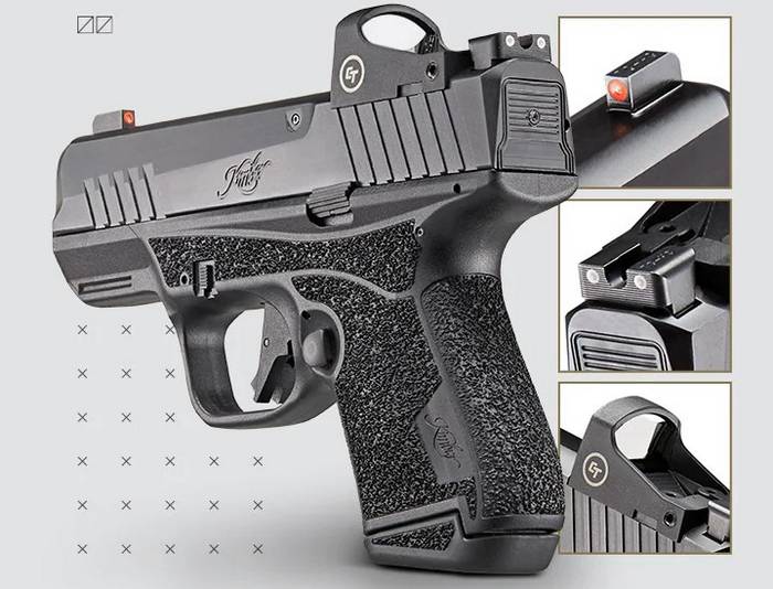 Пістолет Kimber R7 MAKO доступний у двох конфігураціях – з коліматорним прицілом Crimson Trace CTS-1500, або ж з пластиною під приціл.