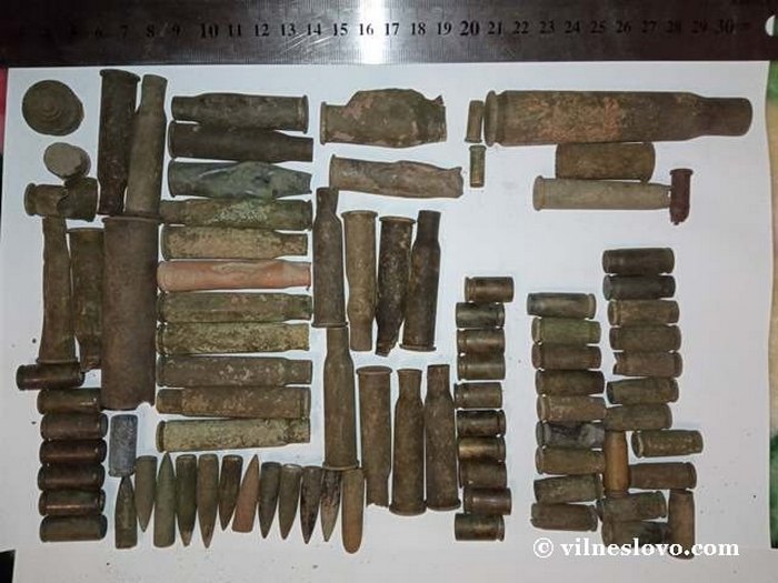 Стріляні гільзи, кулі – тільки невелика частина від того, що було викопано на території мирного Києва та області