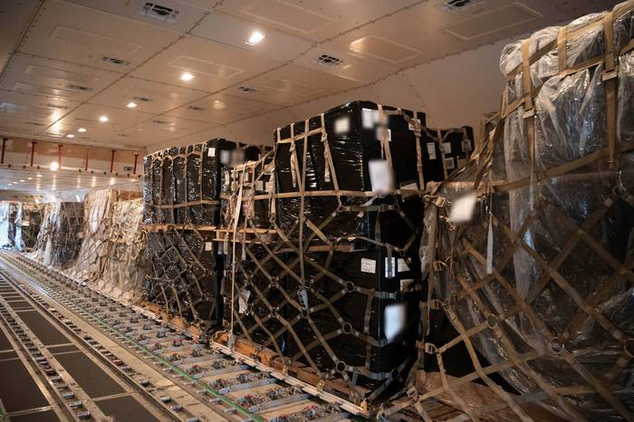 Pallets with cargo from the United States for the defense needs of Ukraine Photo: U.S. Air Force