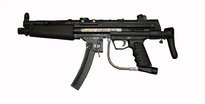 Оригінальний маркер BT Delta під модель MP5, який переробили під вогнепальну зброю. 
