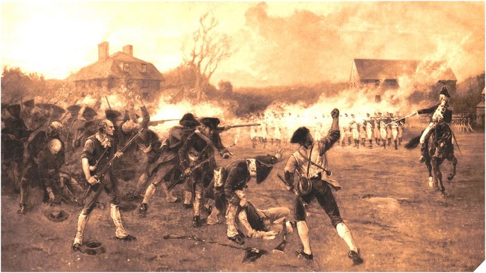 «Світанок свободи», картина Генрі Сендема 1886 року, що зображує битву при Лексінгтоні 19 квітня 1775 року.