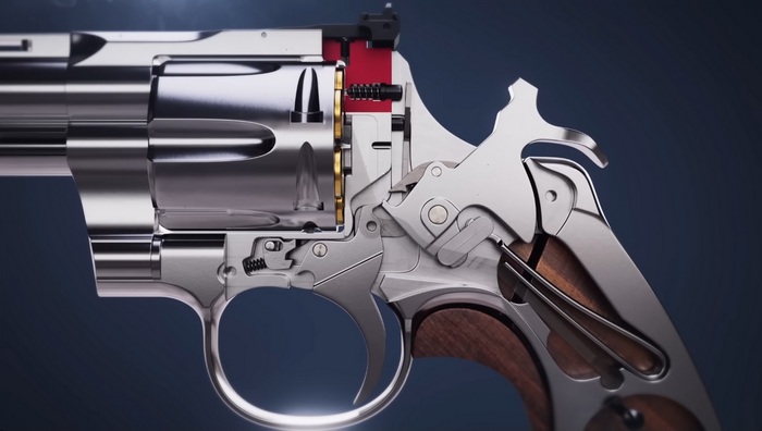 Анімація роботи сучасного револьвера