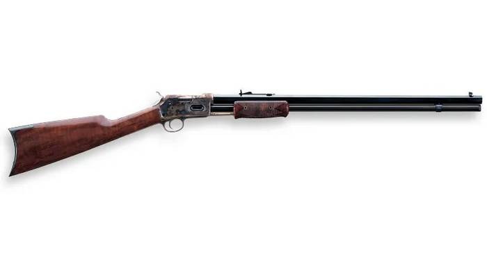 Клон Uberti Lightning відтворює цю класичну конструкцію помпової рушниці.