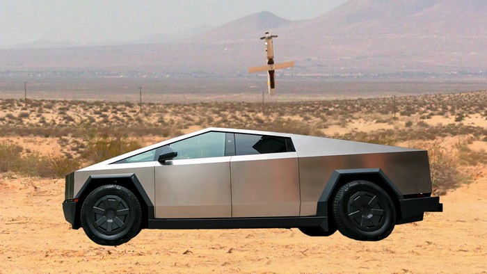 Колаж від War Zone ілюструє випробування за участю Tesla Cybertruck | Фото: the war zone 