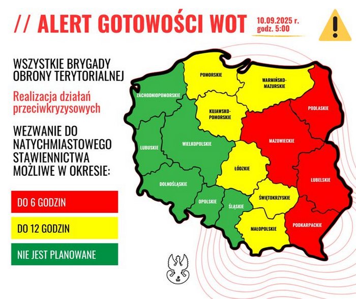 Польща запровадила скорочений час явки для солдатів WOT у чотирьох воєводствах (Фото: Територіальна армія Польщі) 