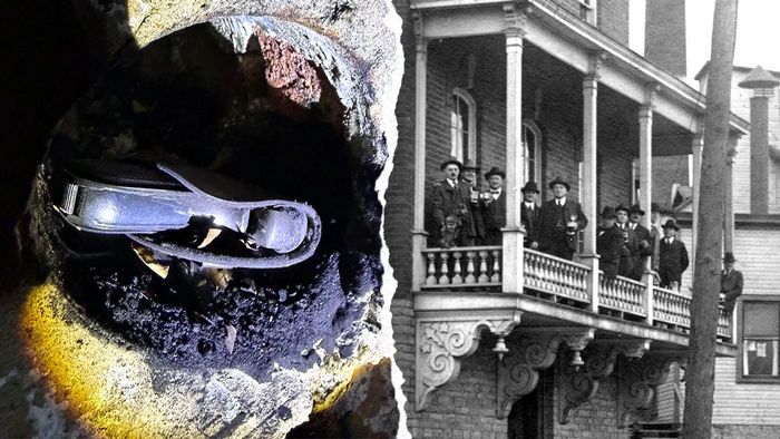 Поліція підтвердила, що прихований пістолет датується 1920-ми роками і не має кримінального минулого. На правому зображенні показані гангстери в будівлі лікеро-горілчаного заводу під час контролю в період сухого закону. (Thornton Distilling Company; отримано Thornton Distilling Company)