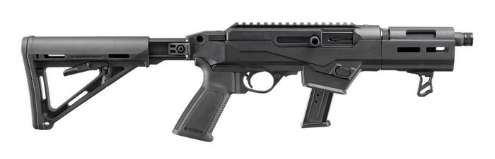 Новий 9-мм Ruger PC Carbine SBR має холоднокований ствол довжиною 6,5 дюйма/165 мм та телескопічний приклад Magpul з шістьма положеннями