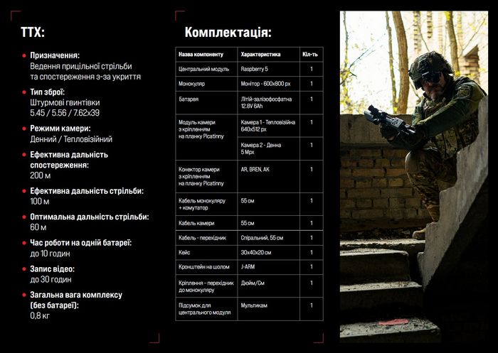     Характеристики прицільного комплексу «ГДЯДАЧ – V2». Фото компанія «Виріб-1» 