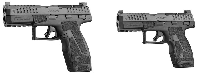 Напівавтоматичні пістолети CZ DUTY 4.0 F (ліворуч) та  CZ DUTY 4.0 C калібру 9 мм Luger — лівий бік